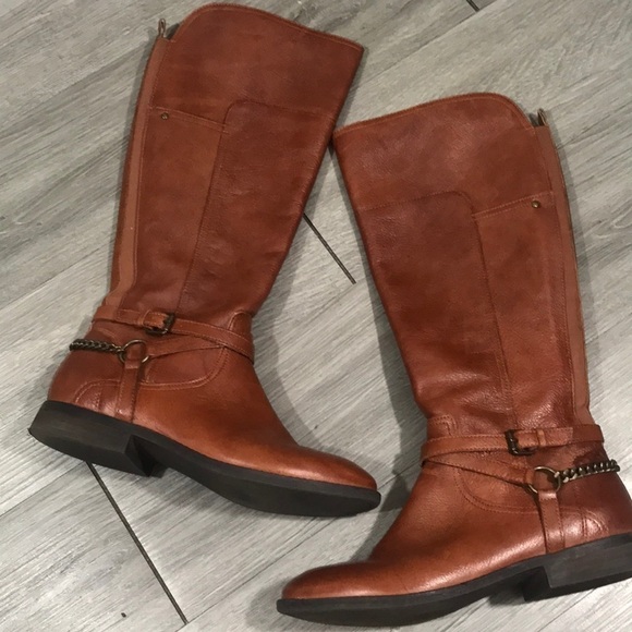 Marc Fisher “Alexis” Brown Leather Round Toe Boots size 9.5 - Picture 1 of 13